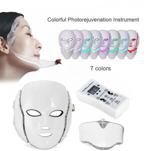 LED 7 fotónová maska na tvár, krk a dekolt, galvanická - 7 farieb